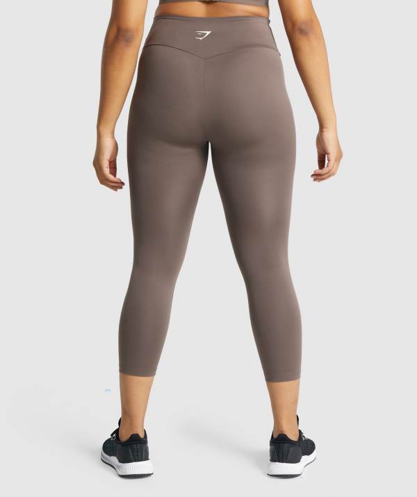 Damske Legíny Gymshark Training 7/8 Hnede | DQ4382567